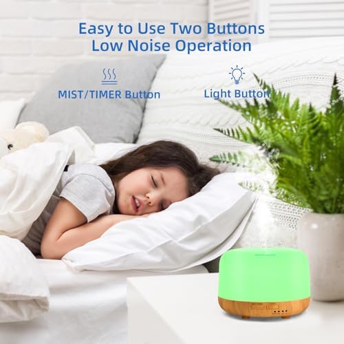 SPLITSKY 300ml Essential Oil Diffuser with Remote and 7-Color LED Light