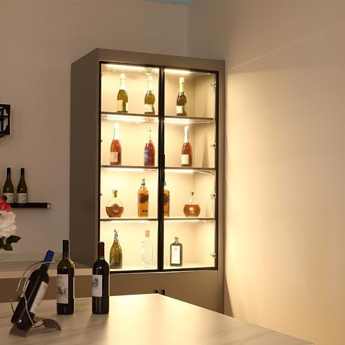 Litever Under Cabinet Lighting Kit. 6 Lights with Power Plug Dimmer. 3000K