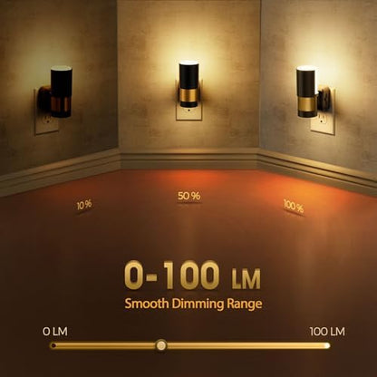 Briignite Night Lights Plug into Wall, 2 Pack Dimmable LED Night Light