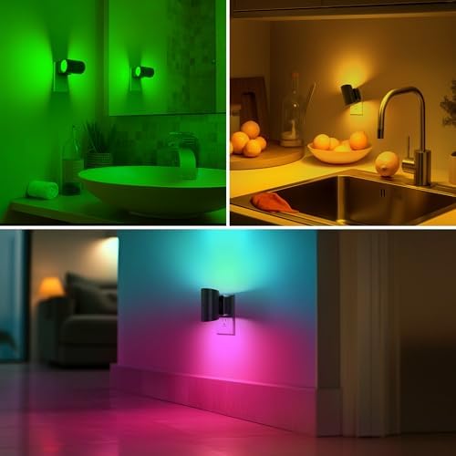 Briignite Night Lights Plug into Wall, 10-Color Changing RGB Night Light