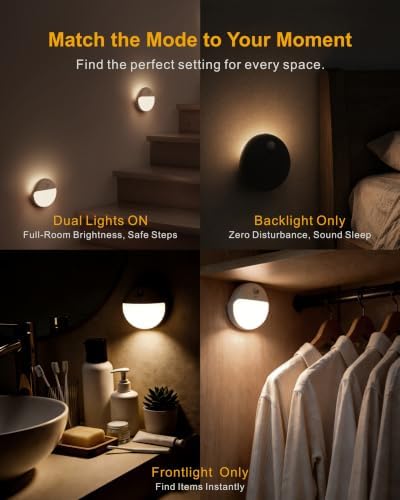 YUNLEX Motion Sensor Night Light Battery Operated, Stick on Light Indoor