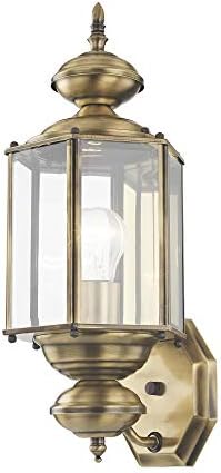 Livex Lighting 2006-01 Outdoor Wall Lantern, Antique Brass