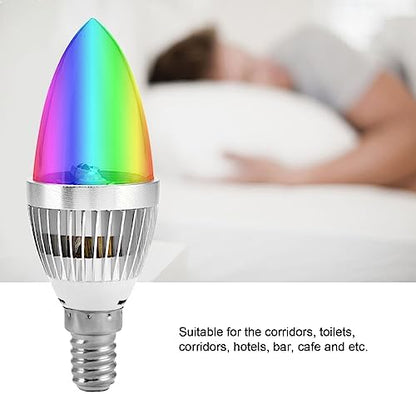 1Pc Candelabra LED Bulb lamp, E14 3W RGB LED Bulb Remote Control Color Changing Candle Light Bulb RGB Stage Disco Party Lamp for Home Bar Party KTV Mood Ambiance Lighting