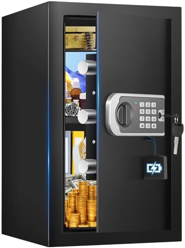 [19.7" Tall] Safe Box, 3.5 Cuft Home Safes with Fireproof Waterproof Bag