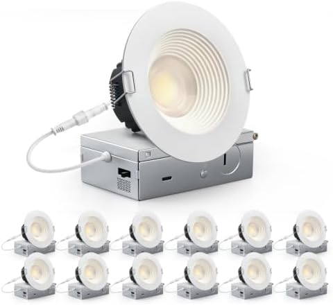Adetu 12 Pack 4 Inch 5CCT Anti-Glare LED Downlight, Recessed Ceiling Light