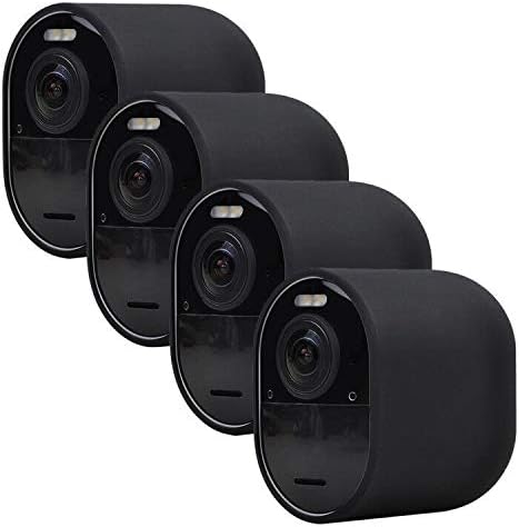 Silicone Case Cover for Arlo Camera, Weatherproof Protective Skin Cover for Arlo Ultra/Ultra 2/Pro 4/Pro 3 Black, 4 Pack