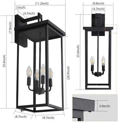 26 in Large Outdoor Wall Lantern Exterior Light Fixtures