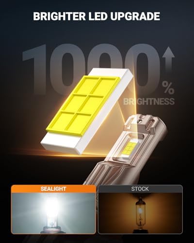 SEALIGHT H10/9140/9145 LED Fog Light Bulbs, 18000LM 6500K White-2 Pack