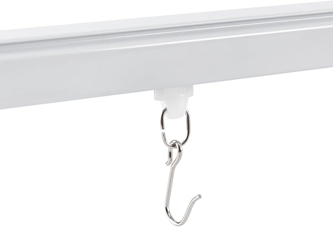 Heavy-Duty Ceiling Curtain Track Kit (9ft - 12ft), Curtain Track Ceiling Mount Room Divider Curtain Rod Aluminum Alloy Ceiling Track for Curtains Ceiling Curtain Rod for Shower, Bedroom, Living Room
