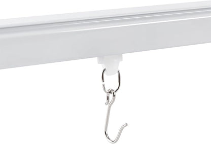 Heavy-Duty Ceiling Curtain Track Kit (9ft - 12ft), Curtain Track Ceiling Mount Room Divider Curtain Rod Aluminum Alloy Ceiling Track for Curtains Ceiling Curtain Rod for Shower, Bedroom, Living Room