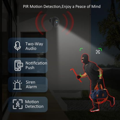 2Pack Security Cameras Wireless Outdoor 2.4G/5G,Color Night Vision