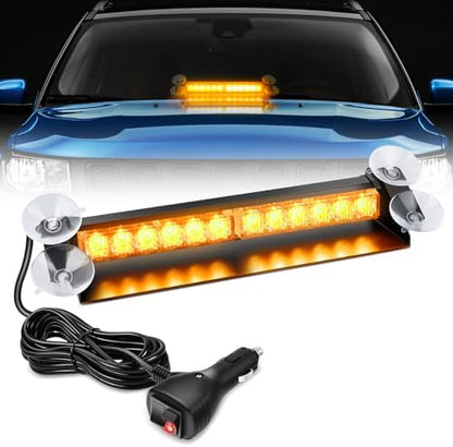 Nilight 12LED Traffic Advisor Strobe Light Bar Amber Hazard Safety