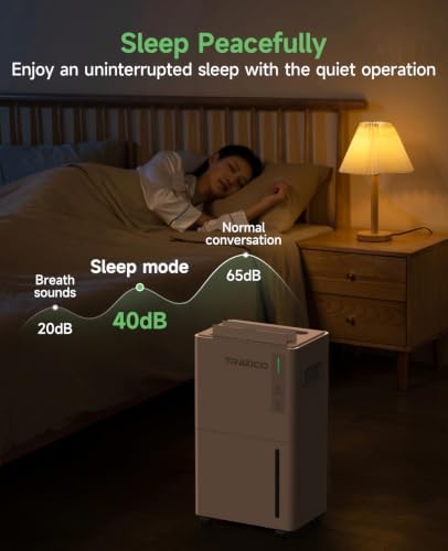 Trazico 1500 Sq.ft Dehumidifier for Basement with Drain Hose, 21 Pint/Day