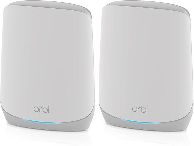 NETGEAR Orbi Whole Home Tri-Band Mesh WiFi 6 Add-on Satellite (RBS760) – Works with Your Orbi WiFi 6 System – Security Features - Adds Coverage up to 2,500 sq. ft. - AX5400 up to 5.4 Gbps (Pack of 2)
