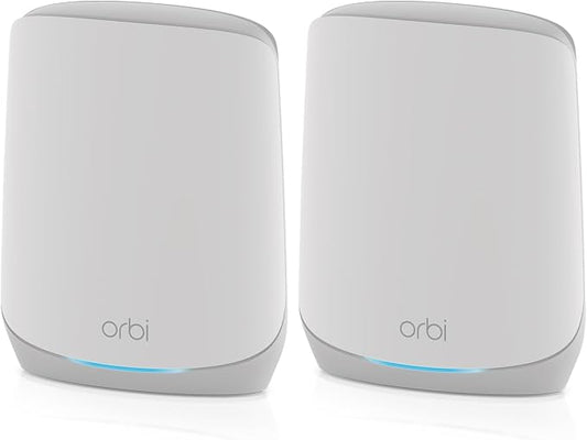 NETGEAR Orbi Whole Home Tri-Band Mesh WiFi 6 Add-on Satellite (RBS760) – Works with Your Orbi WiFi 6 System – Security Features - Adds Coverage up to 2,500 sq. ft. - AX5400 up to 5.4 Gbps (Pack of 2)