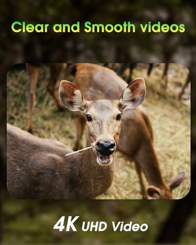 KJK Trail Camera 4K 64MP WiFi Bluetooth Game Camera, Night Vision Wildlife Hunting Camera, 0.1s Trigger Motion Activated, IP67 Waterproof, 130° Wide Angle, 32GB SD Card for Deer & Farm Security