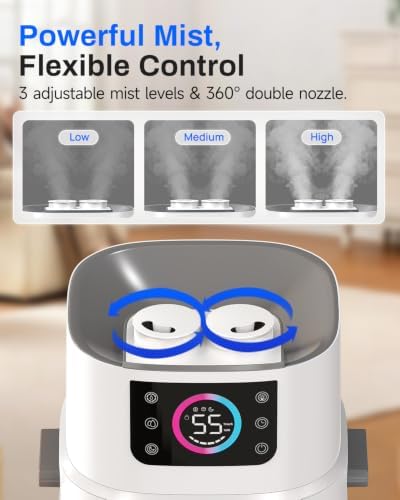 Lacidoll 4.2Gal Humidifier Large Room, Cool Mist & Easy Clean, Bedroom