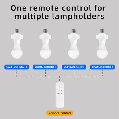 QIACHIP Wi-Fi Smart 2.4G Remote Control Light Socket E26 E27 Bulb Socket Adapter, eWeLink APP Remote Timing, Compatible with Alexa and Google