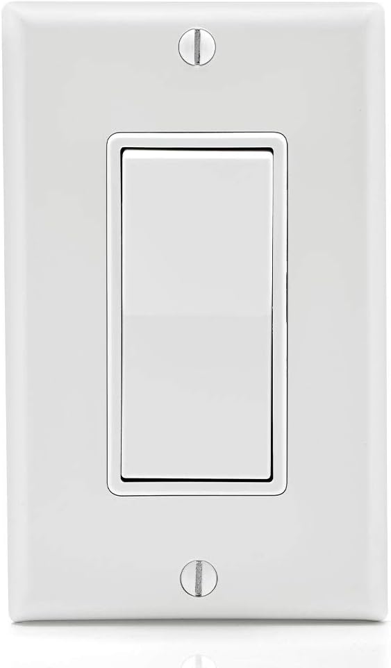 Leviton Antimicrobial 15 Amp 120/277V Decora Rocker 3-Way AC Quiet Switch, 5603-2AW, White