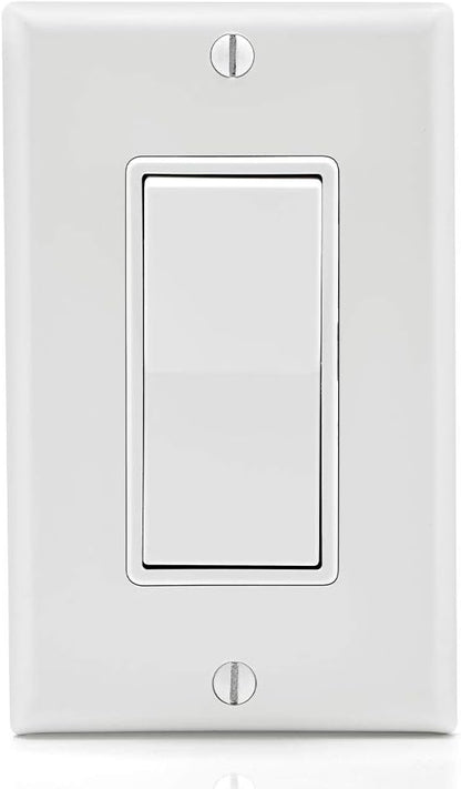 Leviton Antimicrobial 15 Amp 120/277V Decora Rocker 3-Way AC Quiet Switch, 5603-2AW, White