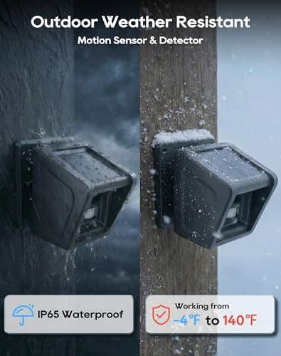 Solar Wireless Driveway Alarm - 1/2 Mile Long Range IP65 Weatherproof, Microwave & Infrared Dual Detection to Reduce False Alarms, DIY Home Security Alert System for Indoor/Outdoor Property (1R1S)