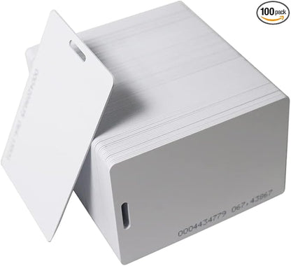 100 PCS 125KHz RFID Proximity ID Cards with Slot Hole Punch Key Token Tag Card for Entry Access Control System for Electronic Door Cabinet Lock EM4100 TK4100 Read-Only