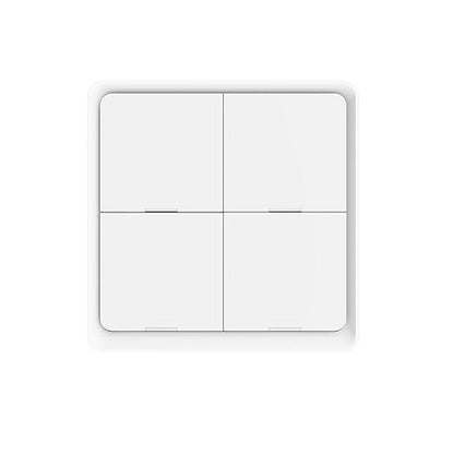 Wireless Smart Scene Switch Lightweight White Panel for Tuya Devices - Easy Installation (4 Gang)