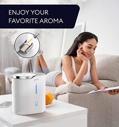 Top Fill Humidifier with Essential Oil Diffuser 2.5L for Home, Baby, Bedroom, Large Room & Indoor Plants, Small Cool Mist Air Humidifiers for Baby, Ultrasonic Quiet, Night Light (White)