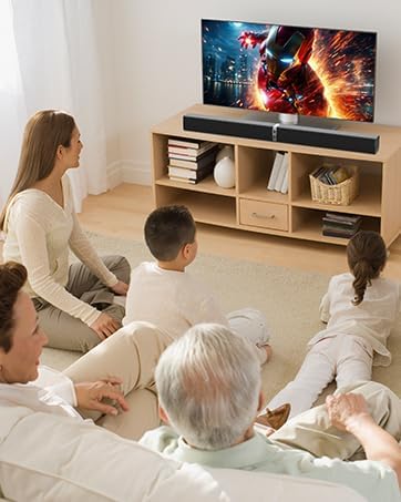 MZEIBO Sound Bar for Smart TV，80W Bluetooth Soundbar 2-in-1 Detachable TV Speaker with Bluetooth 5.0/ARC/Optical/AUX, Home Theater Surround Sound System for TVs