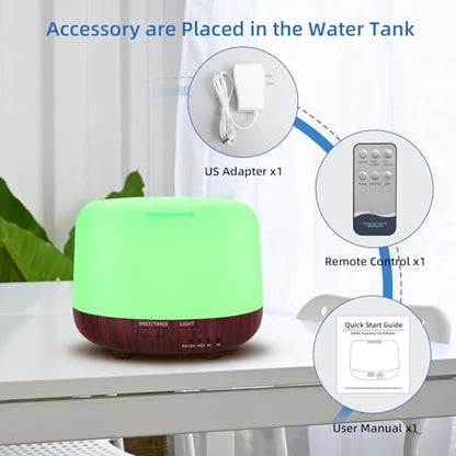 SPLITSKY 300ml Essential Oil Diffuser for Bedroom with 7-Color LED Light