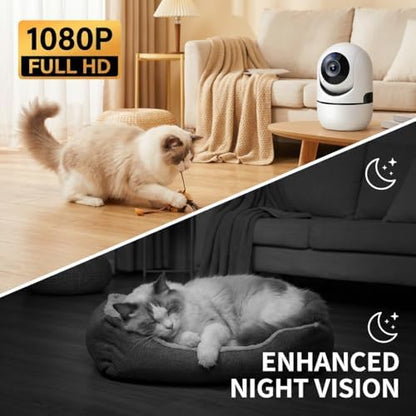 5G Indoor Camera for Home Security, 2K Pet Camera with Phone App, 360° PTZ Indoor Camera for Baby MonitorDog Camera Motion Detection, 2-Way Audio, Night Vision, Cloud&SD Card Storage, Works w/Alexa