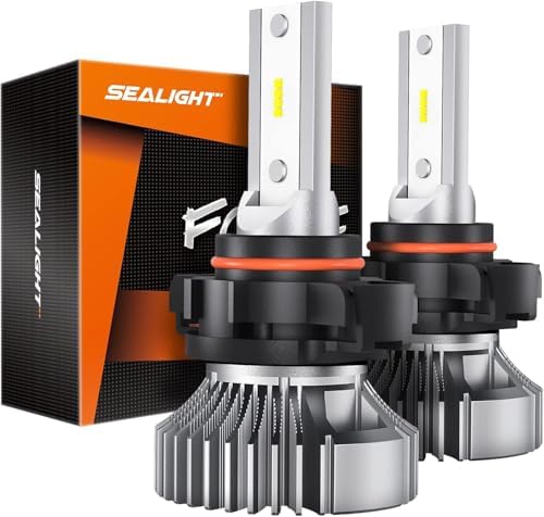 SEALIGHT 5201 5202 LED Fog Light Bulbs or DRL, 400% Super Brighter PS19W PS24W Fog Light Bulb for Car, 6000K Xenon White, 16 CSP Chips Fog Lights LED, Pack of 2