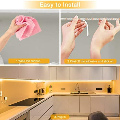 LAFULIT 8 PCS 20in Under Cabinet Lighting Kit, 2700K