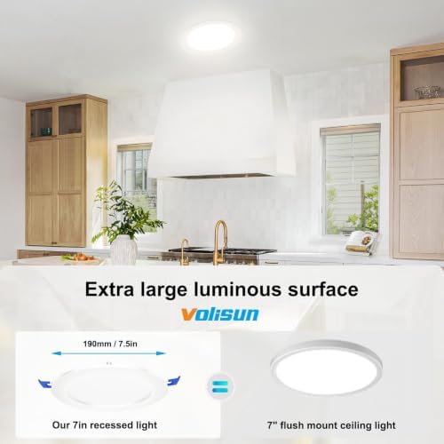 VOLISUN 8 Pack 7 inch Recessed Lighting, 5CCT, 2700K-5000K Selectable