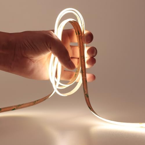 49.2ft/15M 24V COB LED Strip Light Natural White 4000K CRI 93+ 11000lm