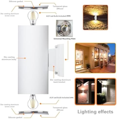 Outdoor Wall Lantern, Anti-Rust Waterproof Exterior Light Fixture