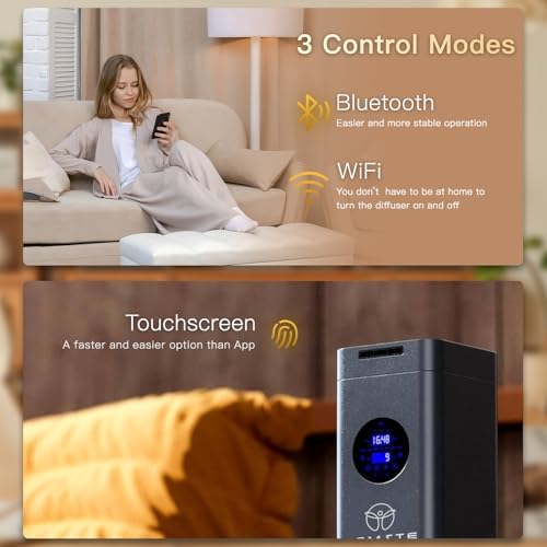 1500ml Waterless Diffuser for Home, 4500 Sq.Ft, WiFi & App Control