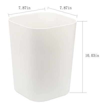 Besli 2 Gallon Small Trash Can Garbage Can Wastebasket for Bathroom Bedroom Kitchen Office (White+Black, 4 Pack)