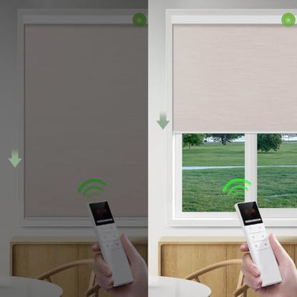 ZSHINE Motorized Blackout Roller Shades Remote Control Rechargeable(82067A)