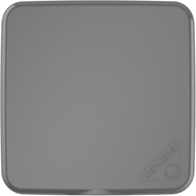 Rev-A-Shelf 27 Qt Under Sink Garbage Can Lid for Kitchen and Bathroom Cabinet, Replacement Trash Bin Lid Only, Metallic Silver, RV-1024-LID-17-1-40