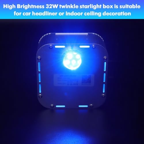 AMKI High Brightness 32W Twinkle 1000pcs Fiber Optic Starlight Headliner Kit 0.03in 13.1ft Fiber Strands RGBW Sound Activated APP Remote Control for Car Home Roof Ceiling Decoration