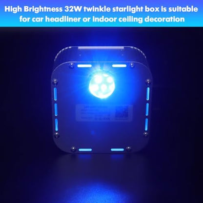 AMKI High Brightness 32W Twinkle 1000pcs Fiber Optic Starlight Headliner Kit 0.03in 13.1ft Fiber Strands RGBW Sound Activated APP Remote Control for Car Home Roof Ceiling Decoration