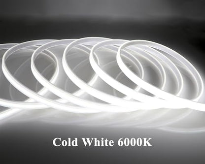 LEDENET COB LED Strip Lights Waterproof IP67 DC12V 16.4ft Cold White 6000K