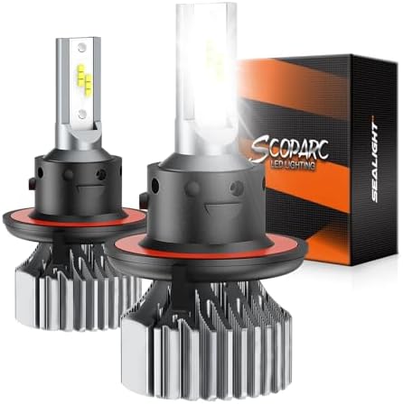 SEALIGHT H13 LED Bulb 80000LM Super Bright 6500K White, 1:1 Size Plug N Play Installation, 9008 Fog Light LED Bulbs, Anti Flickering Canbus Ready, For Off Road DRL or Fog Bulbs, 2 pack