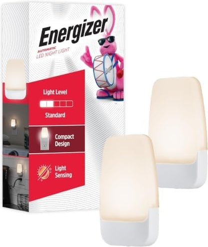 Energizer Night Light, Light Sensing, Nightlight for Bedroom, Bathroom, Nursery, Hallway, Kitchen, 3000K, White,81565 (Pack of 16)