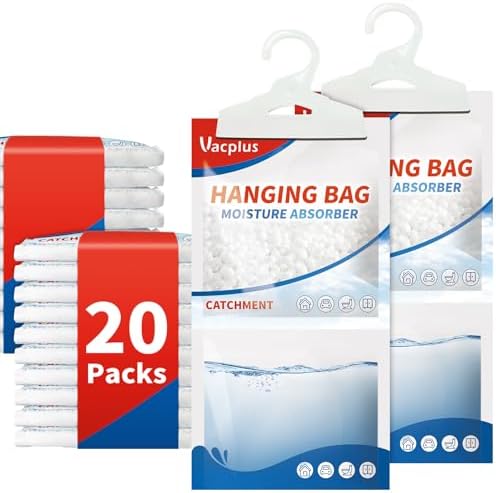 Vacplus Moisture Absorber, 20Pack Hanging, Strong Absorption, Unscented