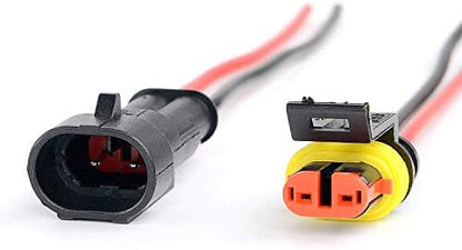Nilight - 50020R 2Pin Way 16AWG Waterproof Wire 1.5mm Series Terminal Connector-10 Pack,2 Years Warranty