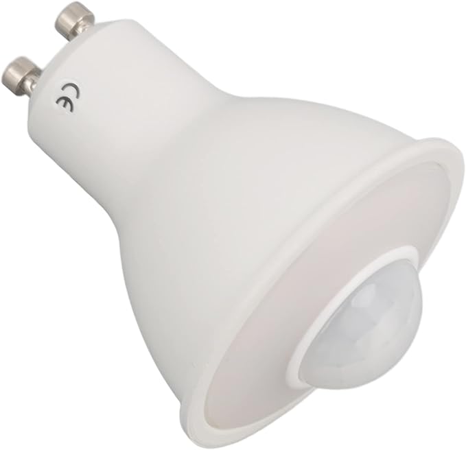Yctze 5W 500LM GU10 Motion Sensor LED Bulb, Infrared Human Induction, Warm Light 3000K, AC 100-240V, Outdoor Security Floodlight for Ceiling, Corridor, Porch Lamp Replacement Bulb