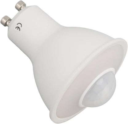 Yctze 5W 500LM GU10 Motion Sensor LED Bulb, Infrared Human Induction, Warm Light 3000K, AC 100-240V, Outdoor Security Floodlight for Ceiling, Corridor, Porch Lamp Replacement Bulb