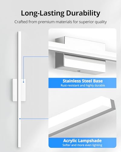 Combuh Modern Vanity Lights for Bathroom Over Mirror, Wall Mounted Sconces
